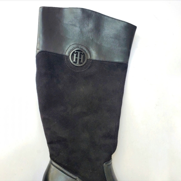 T. Hilfiger MADELEN Black Riding Knee Boots Size 6.5 - EUC! - Picture 2 of 16